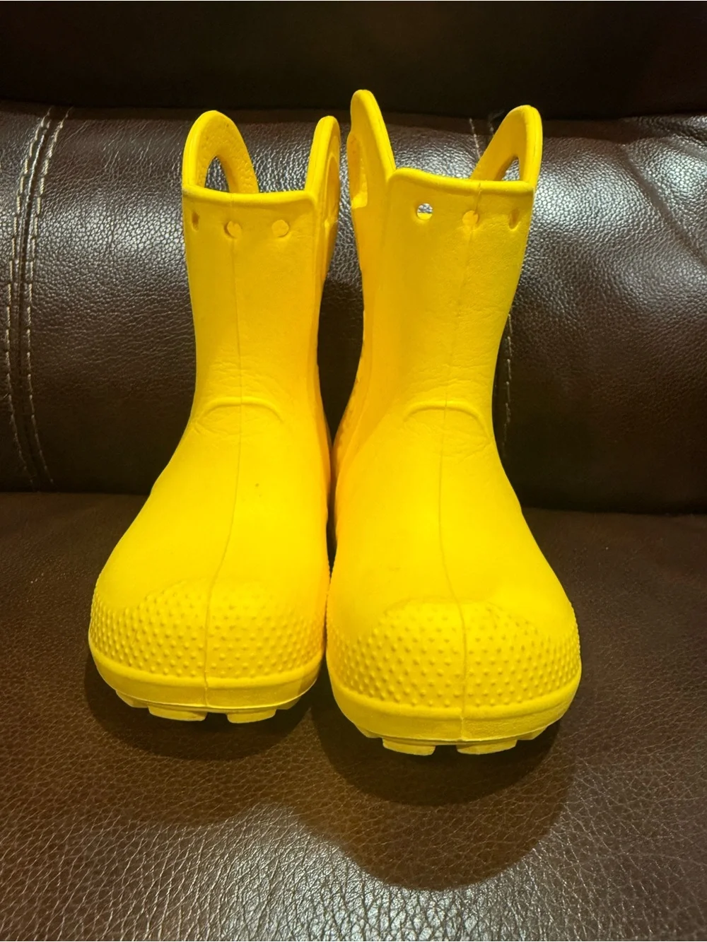 CROCS Bright Yellow Kids Rain Boot Clog